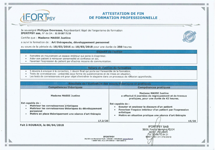 photo diplome Justine Massé