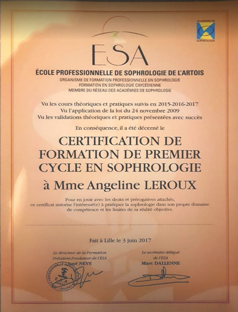 photo diplome Angeline Leroux