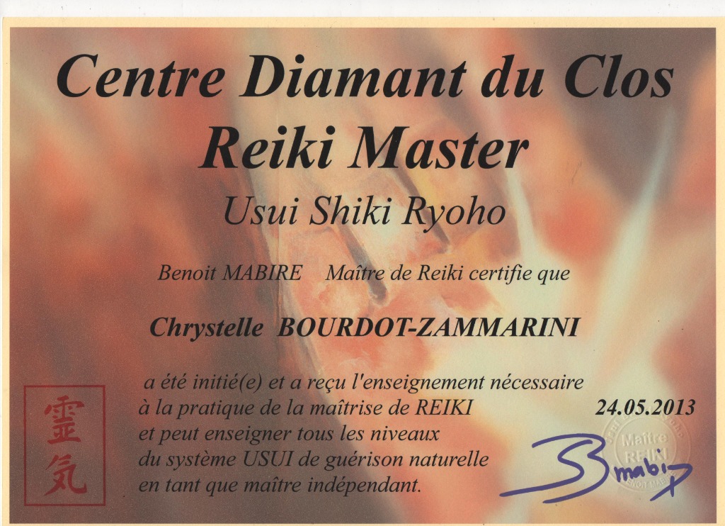 photo diplome Chystelle Bourdot Espace Bien-être du Chêne