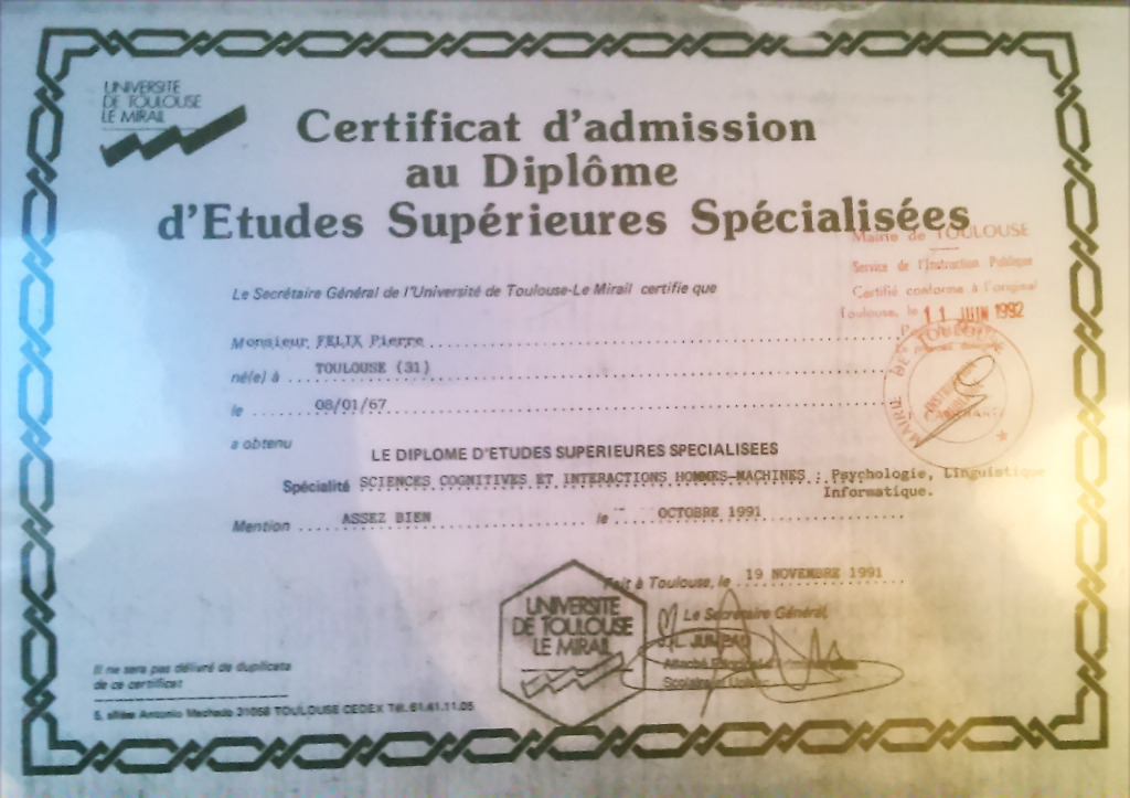photo diplome Pierre FELIX