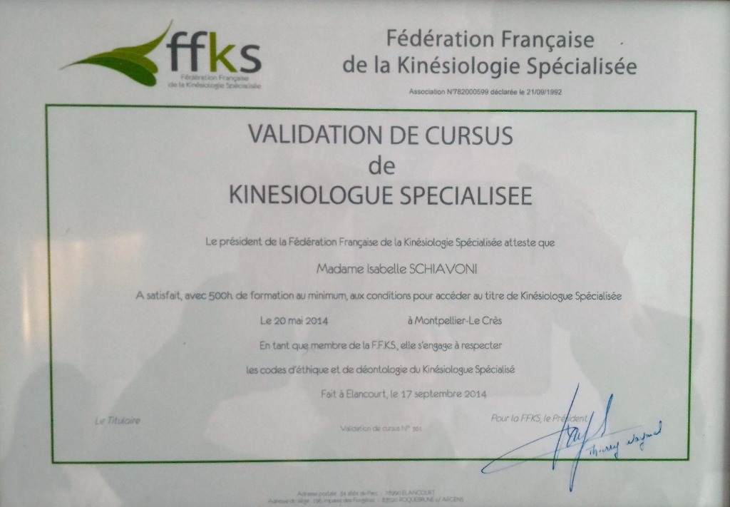 photo diplome Isabelle Schiavoni