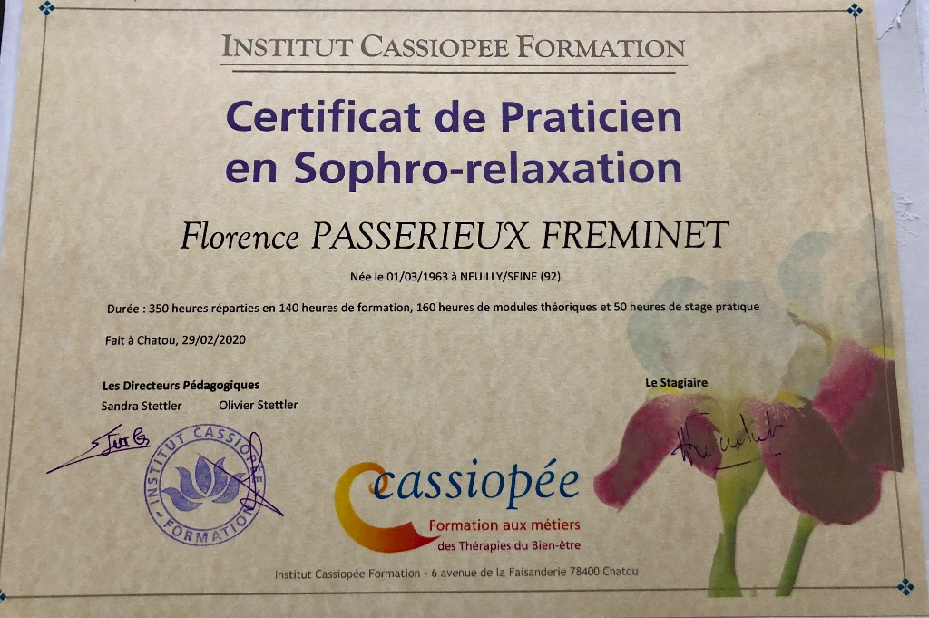 photo diplome Florence PASSERIEUX FRÉMINET