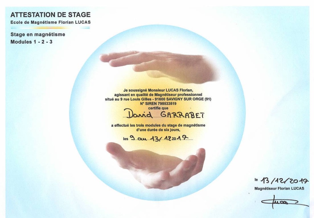 photo diplome David GARRABET