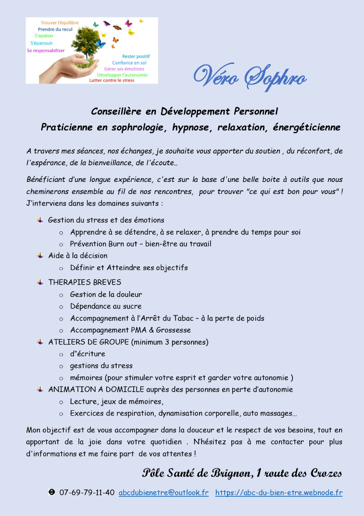 photo activite Véro Sophro