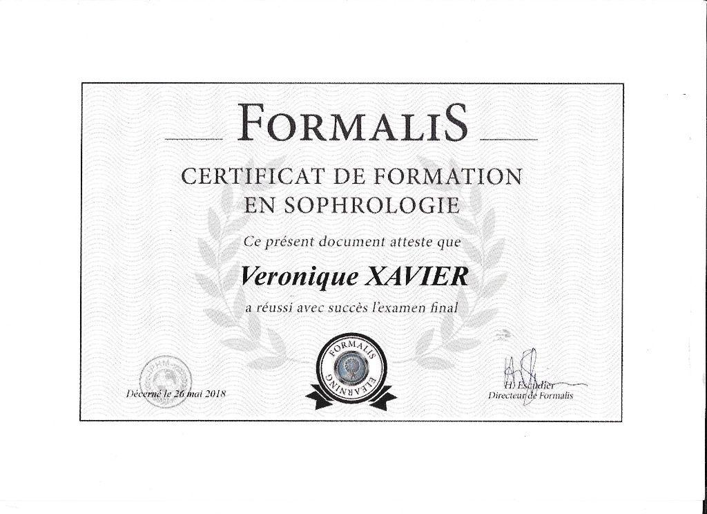 photo diplome Véro Sophro