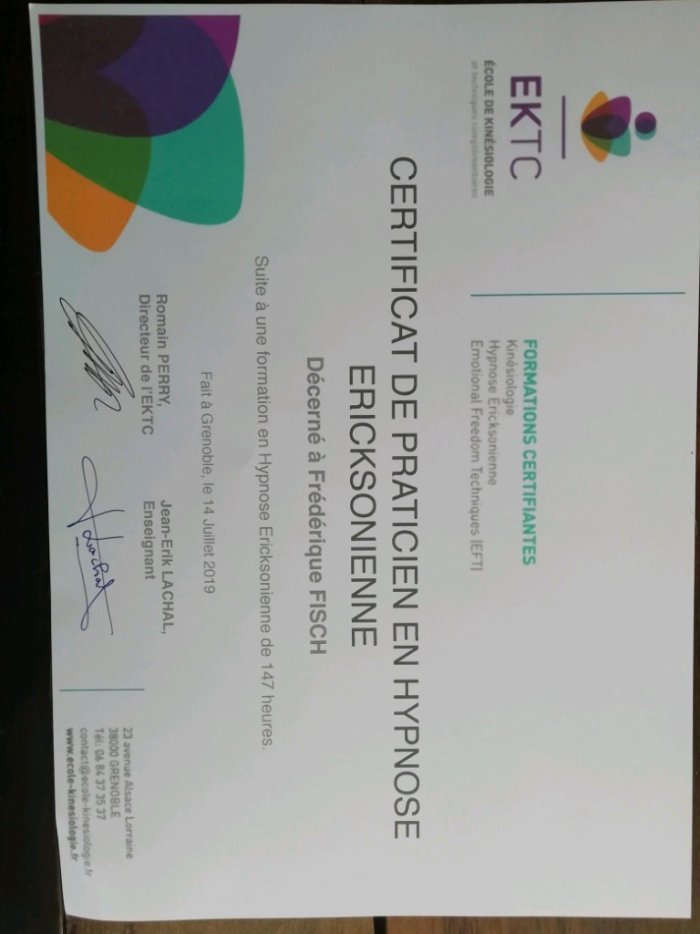 photo diplome Frédérique FISCH