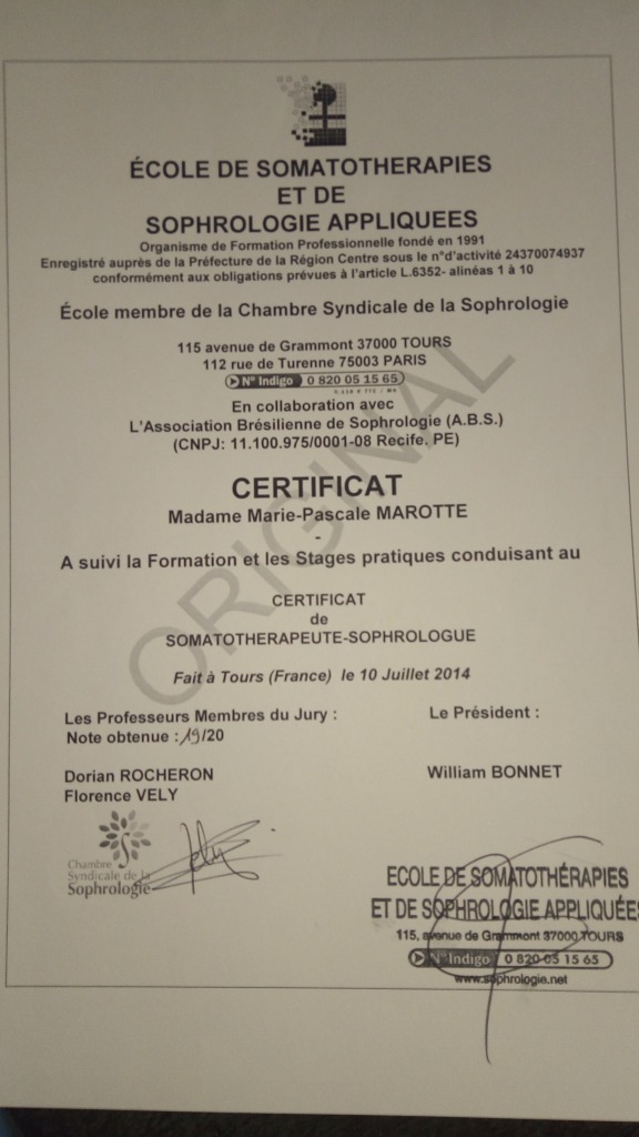 photo diplome Marie-Pascale Marotte