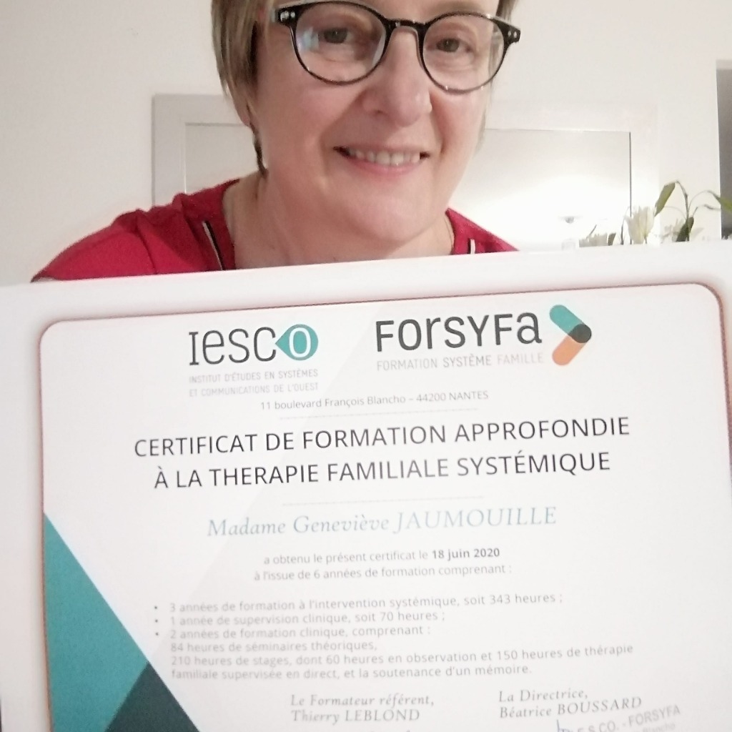 photo diplome Geneviève JAUMOUILLE BONNET