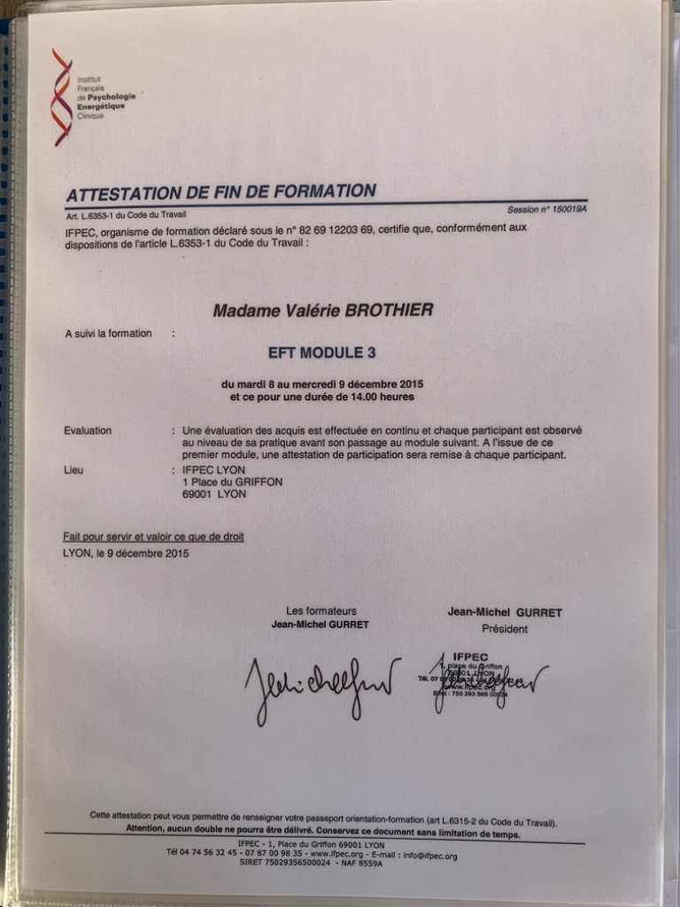 photo diplome Valérie Brothier 