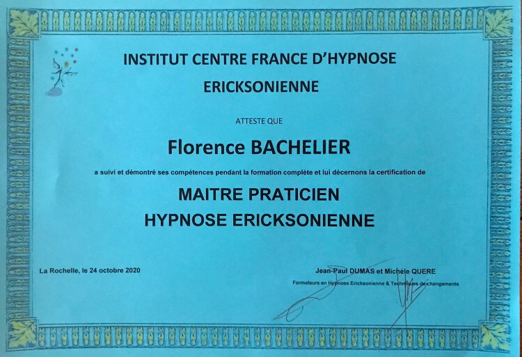 photo diplome Florence BACHELIER