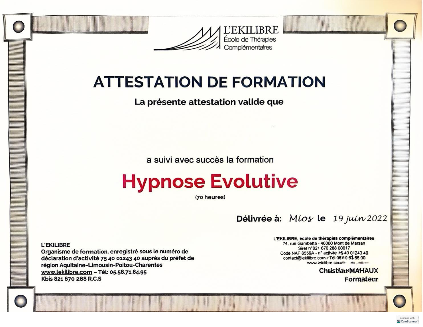 photo diplome Dijoux Christel