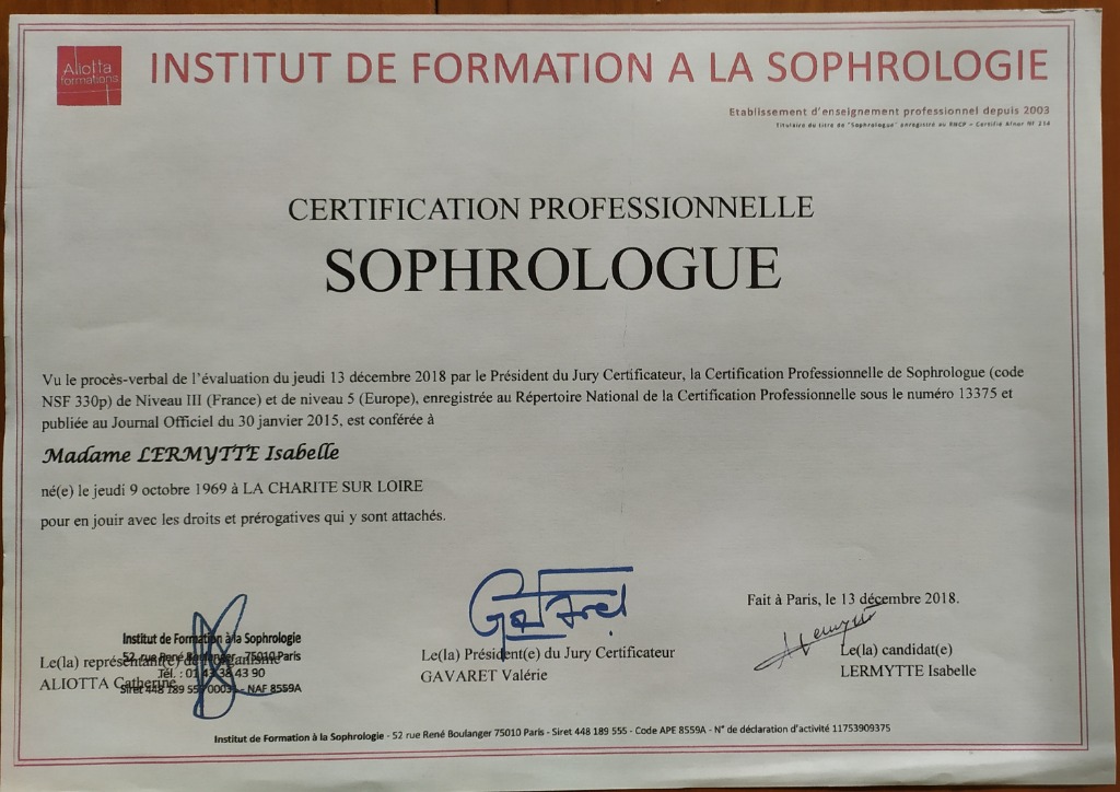 photo diplome ISABELLE LERMYTTE