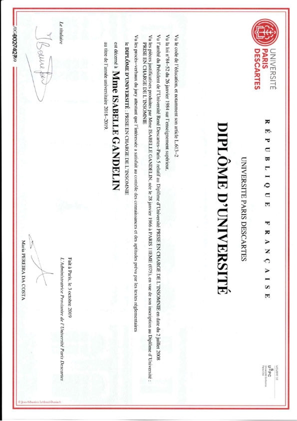 photo diplome Retrouver le sommeil