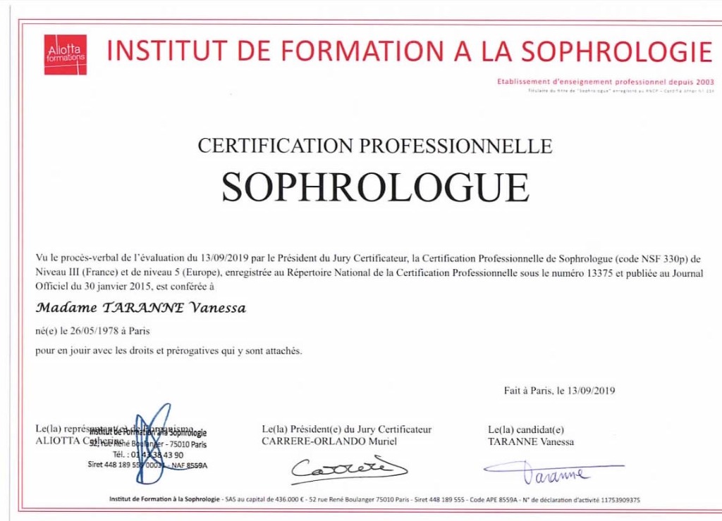 photo diplome Vanessa Taranne