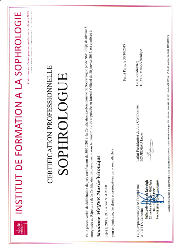 photo diplome HEYER Marie-Véronique