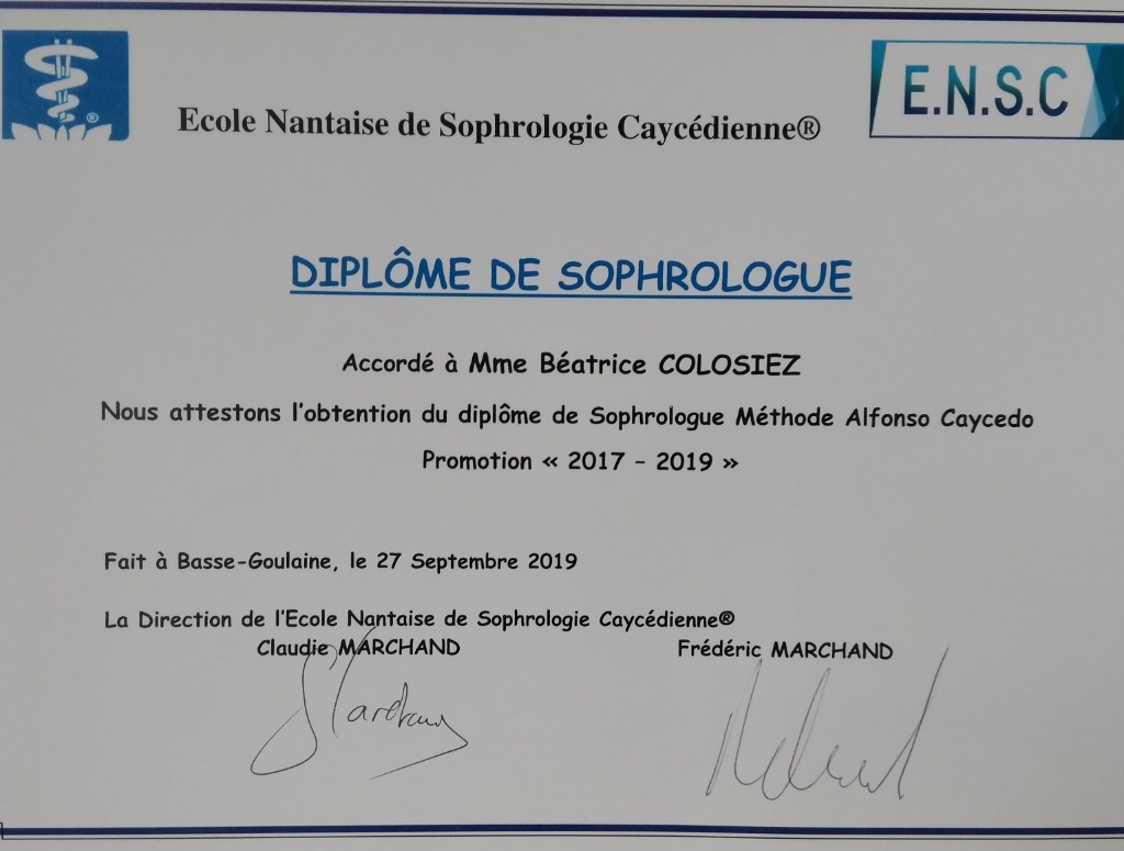 photo diplome Beatrice COLOSIEZ