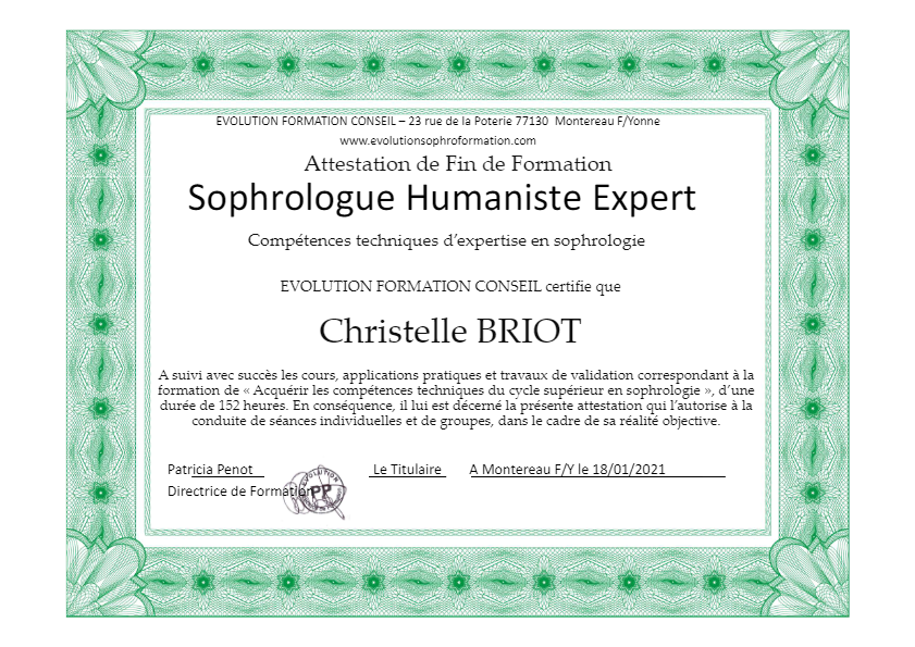 photo diplome Christelle Briot