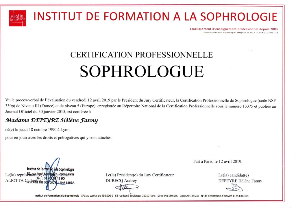 photo diplome Hélène DEPEYRE 