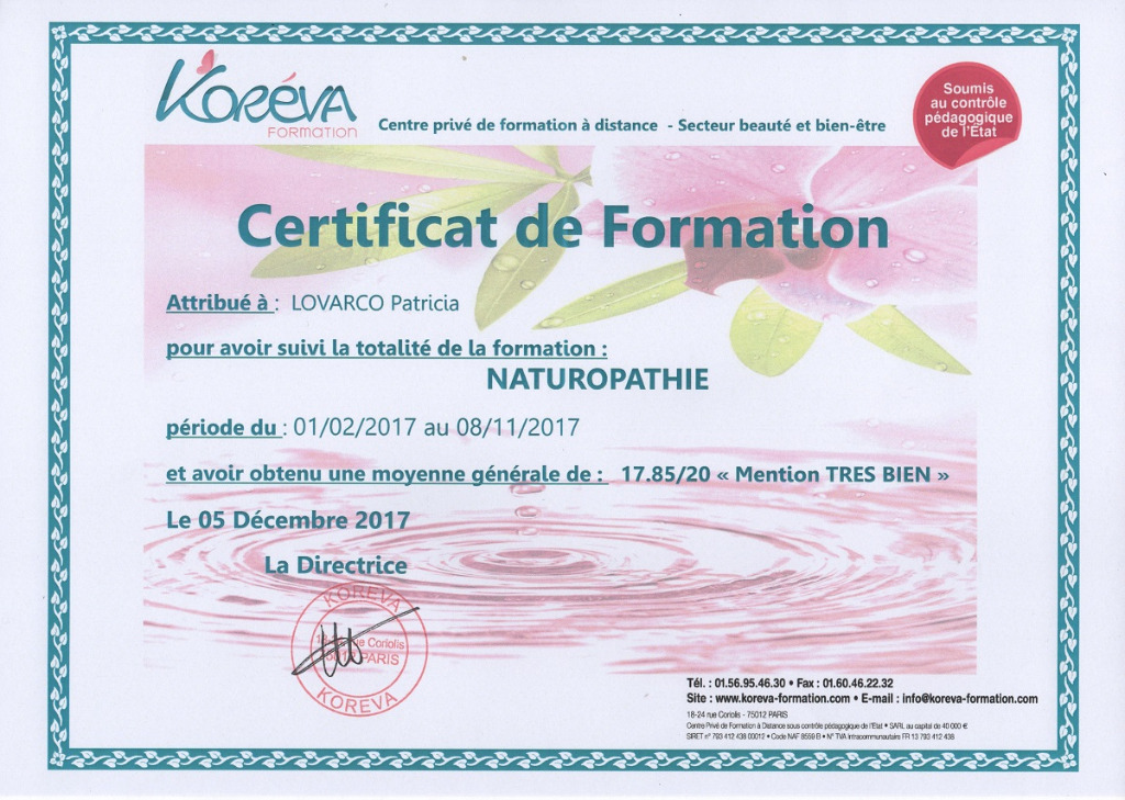 photo diplome Patricia LOVARCO
