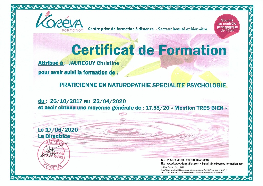 photo diplome Christine JAUREGUY