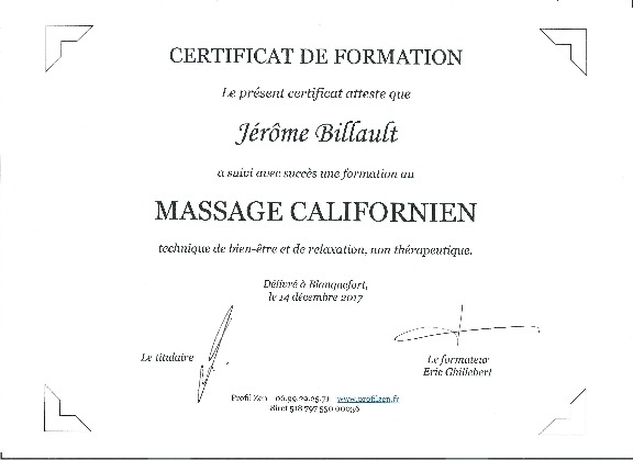 photo diplome Jerome billault just4you