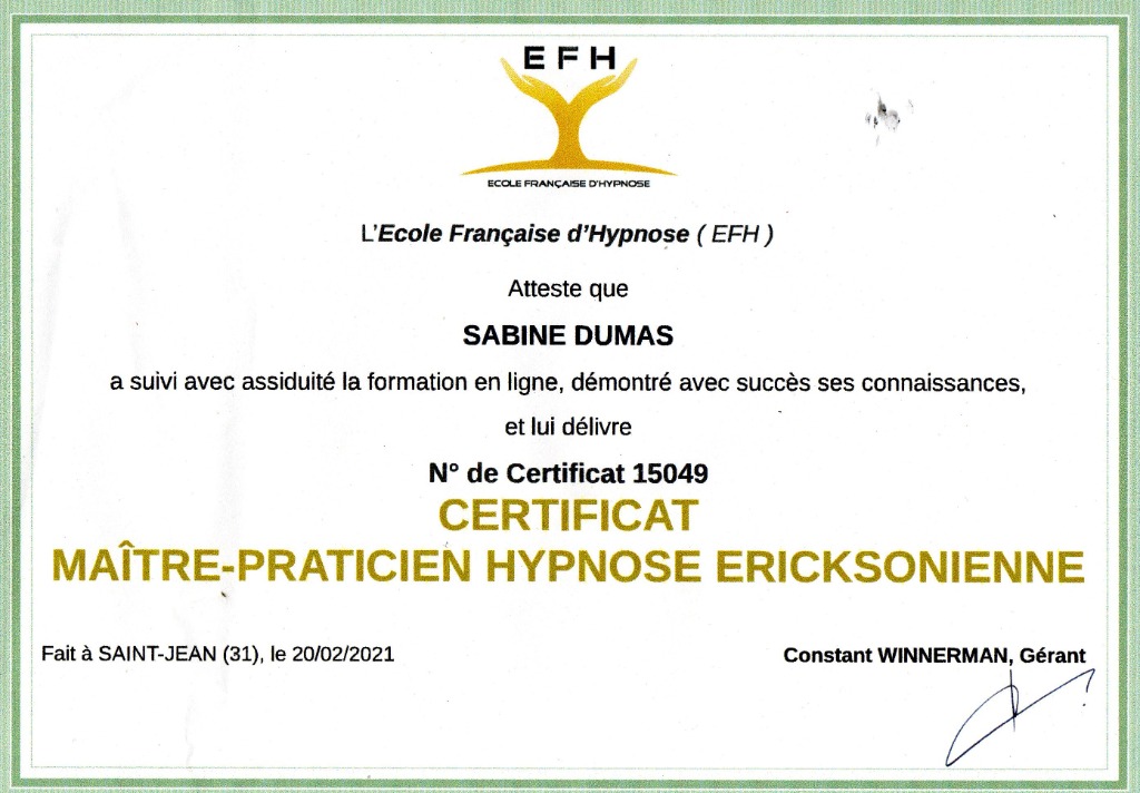 photo diplome SABINE DUMAS