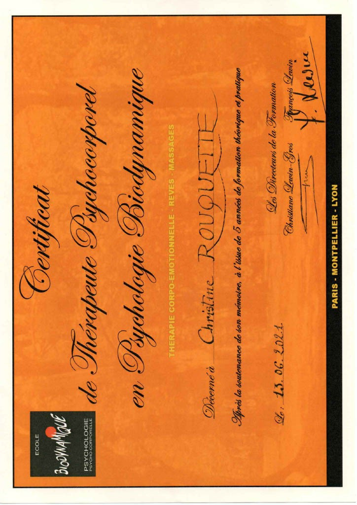 photo diplome Christine Rouquette