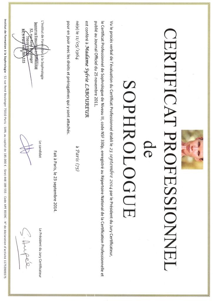 photo diplome Sylvie LABOUREUR 