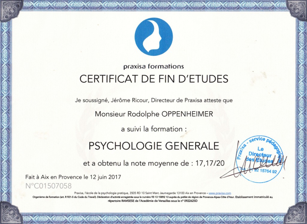 photo diplome Oppenheimer