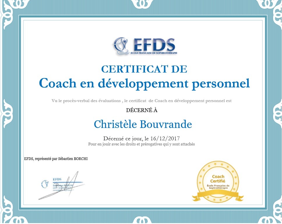 photo diplome CHRISTELE BOUVRANDE