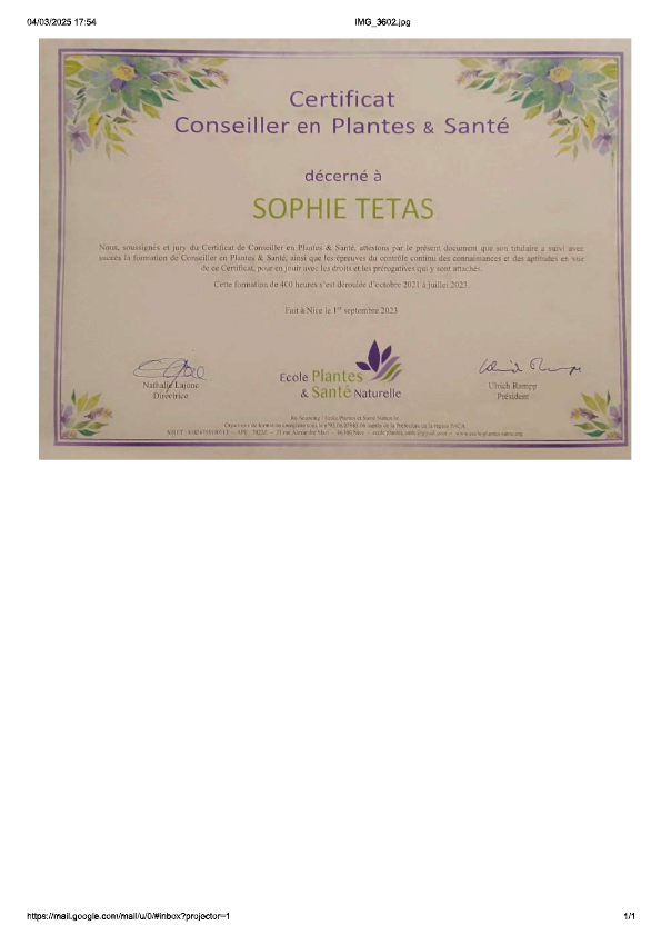 photo diplome La Divine Ortie