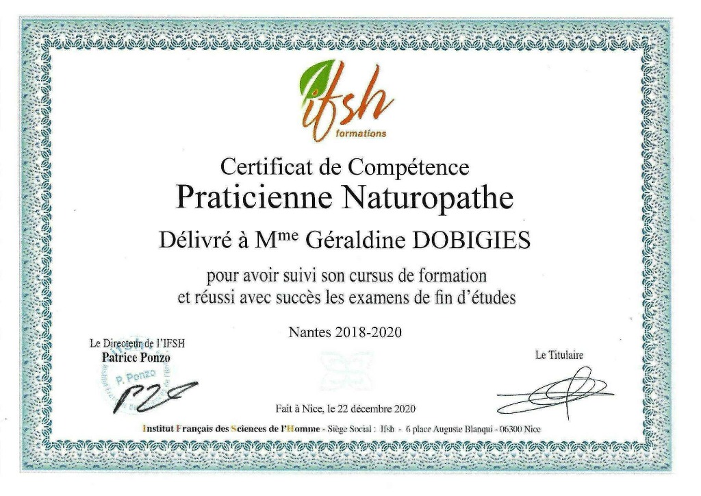 photo diplome Géraldine DOBIGIES