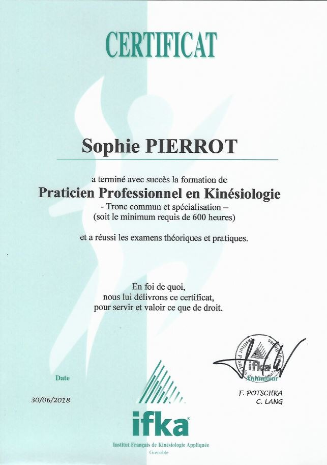 photo diplome Sophie Pierrot