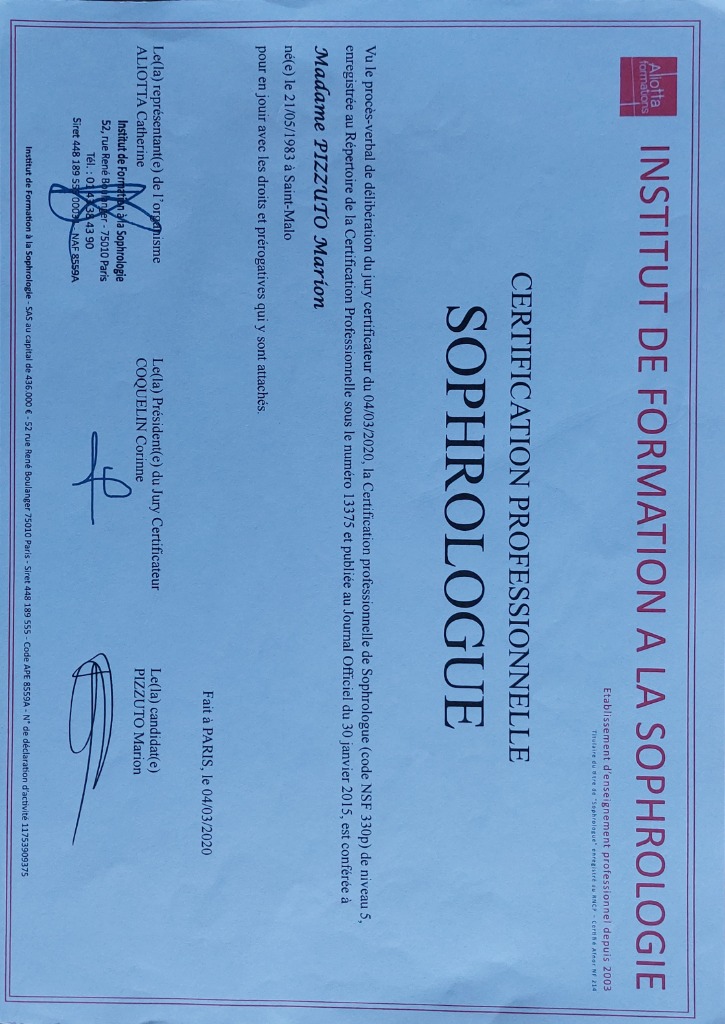 photo diplome Marion PIZZUTO