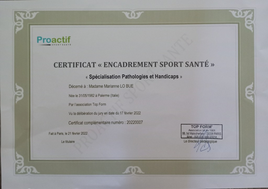 photo diplome Marianna LO BUE - Moi 2.0 coaching