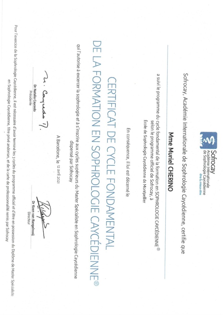 photo diplome Muriel CHERINO