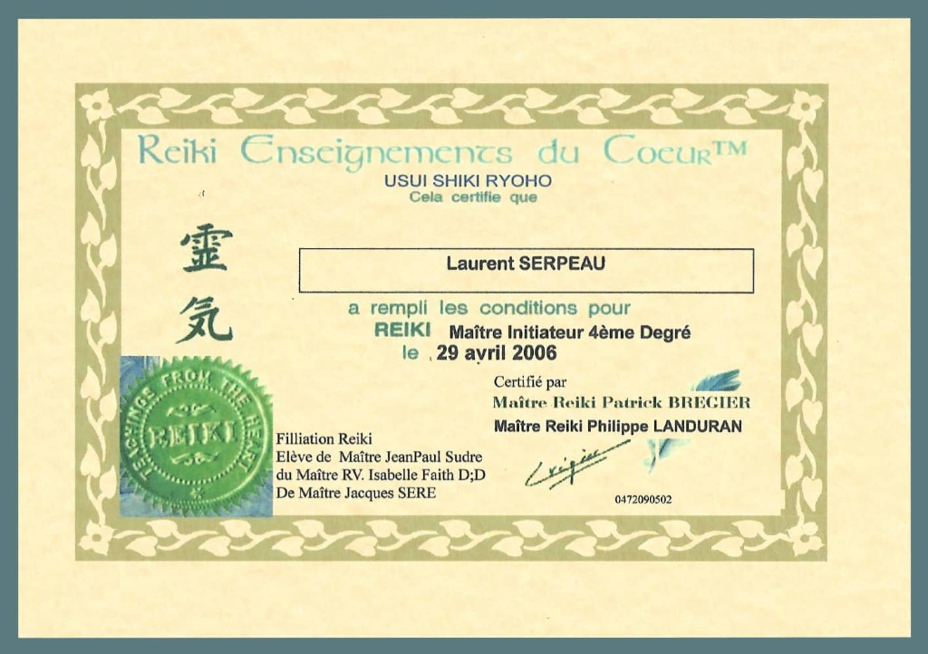 photo diplome Laurent SERPEAU