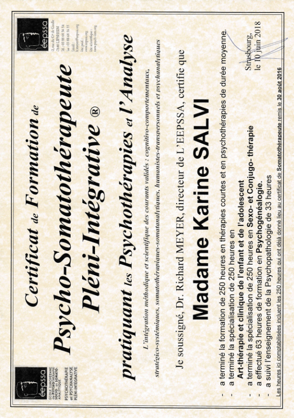 photo diplome Karine SALVI-PINARD