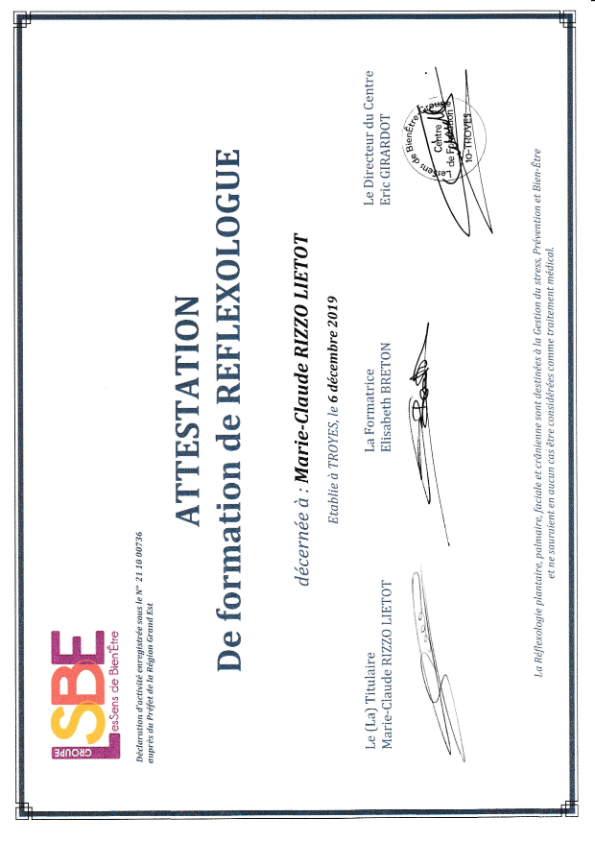 photo diplome Marie-Claude LIETOT