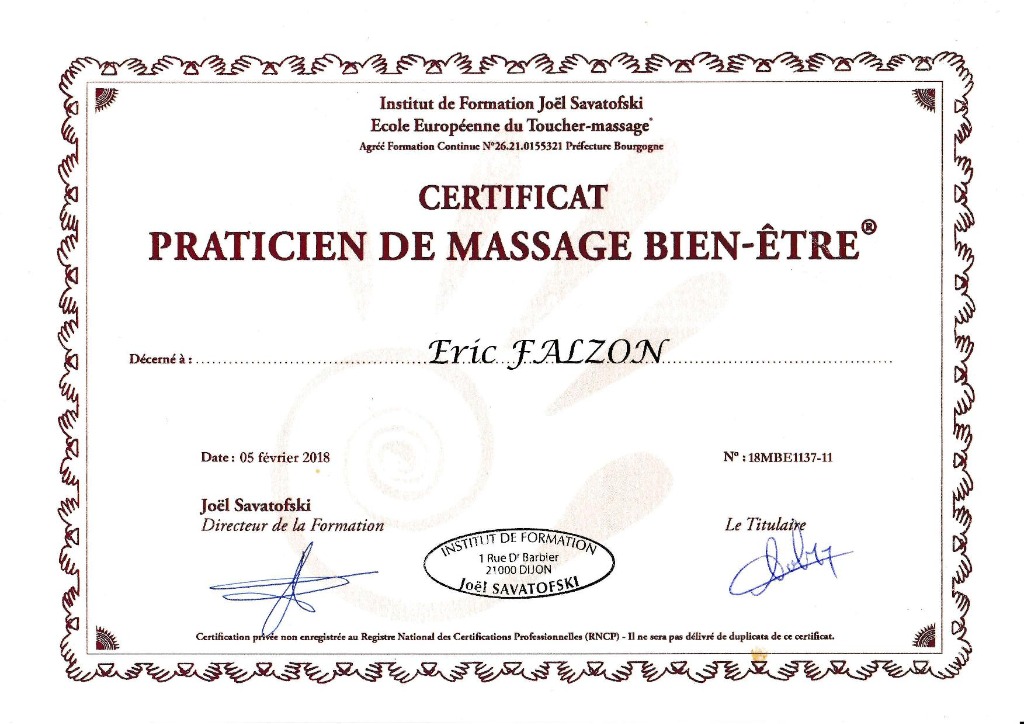 photo diplome Eric FALZON