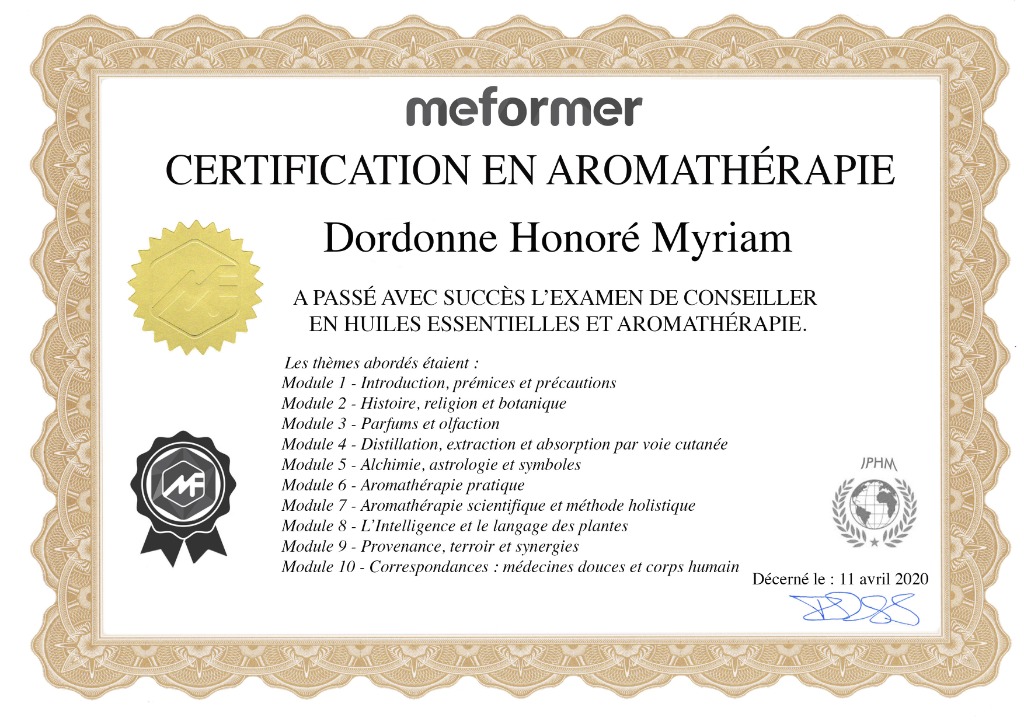 photo diplome Myriam Dordonne Honoré
