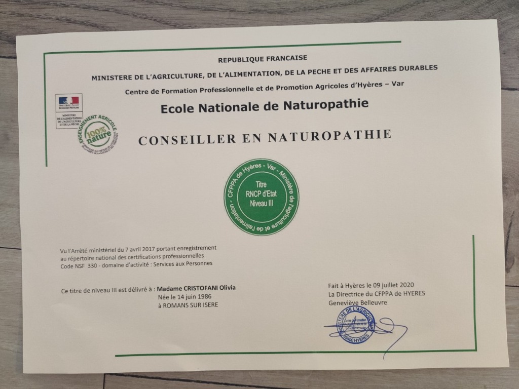 photo diplome Olivia Cristofani