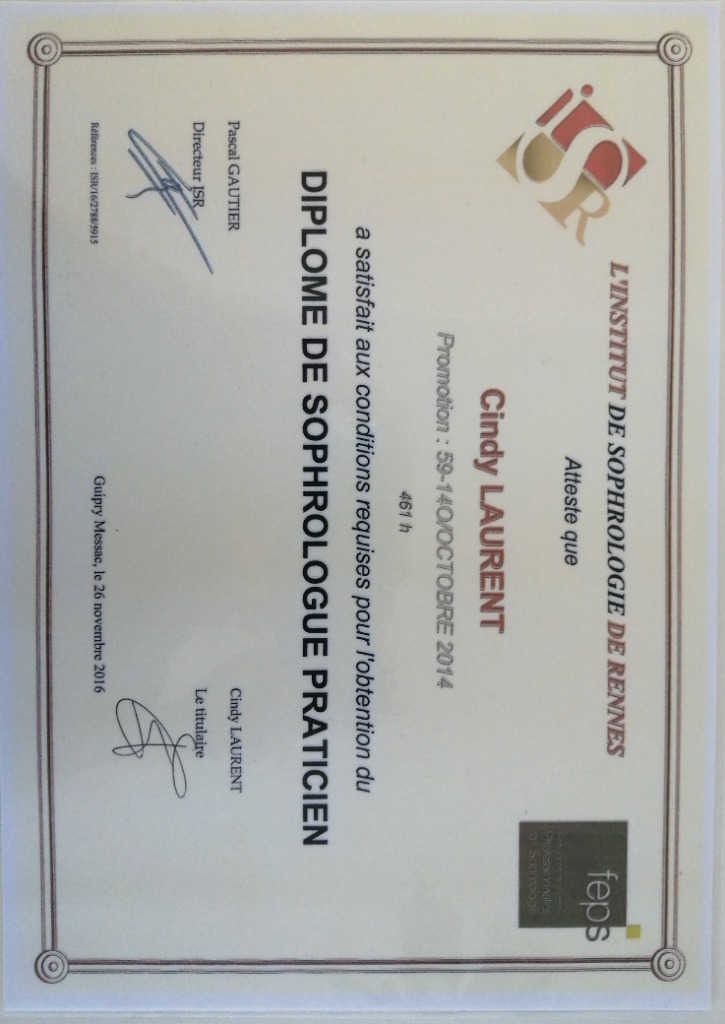 photo diplome CINDY LAURENT