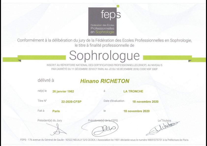 photo diplome Hinano RICHETON