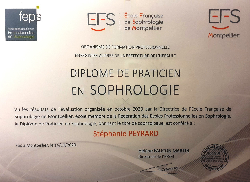photo diplome Stéphanie PEYRARD 