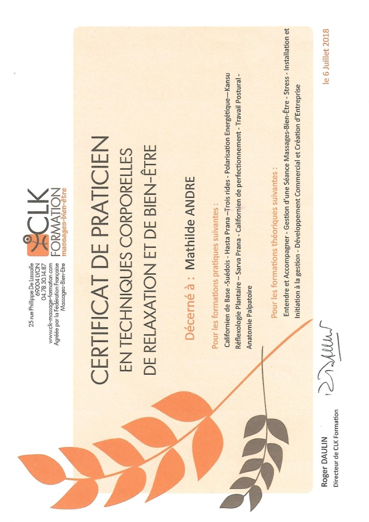 photo diplome Ô Temps Pour Soi