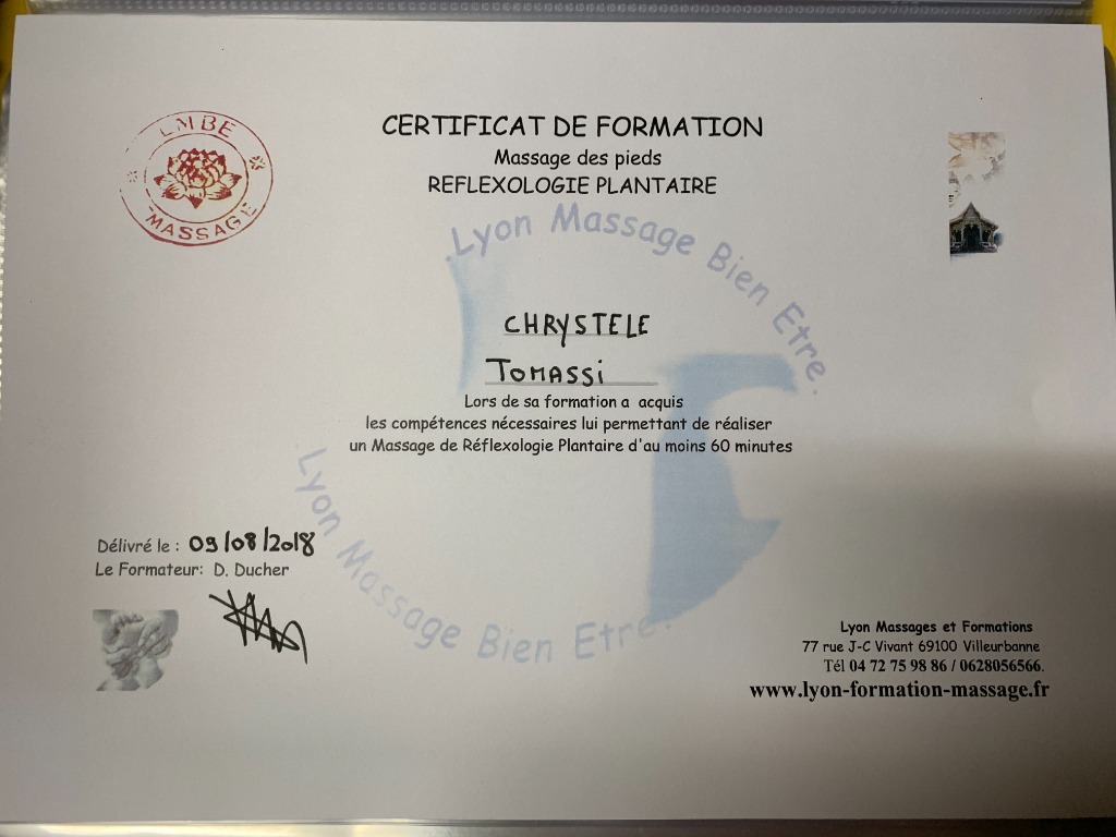 photo diplome L’or du massage 