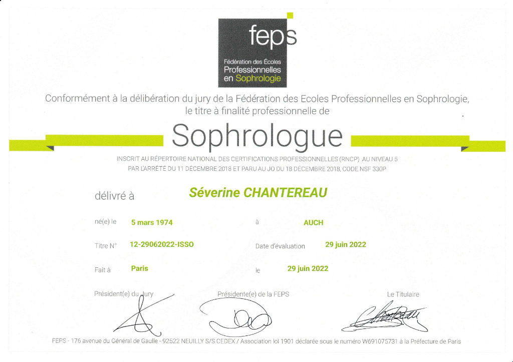 photo diplome Séverine Chantereau