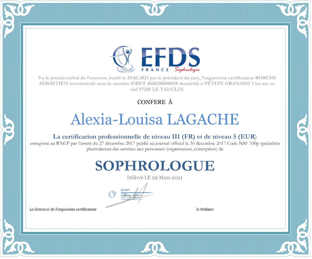 photo diplome Alexia LAGACHE