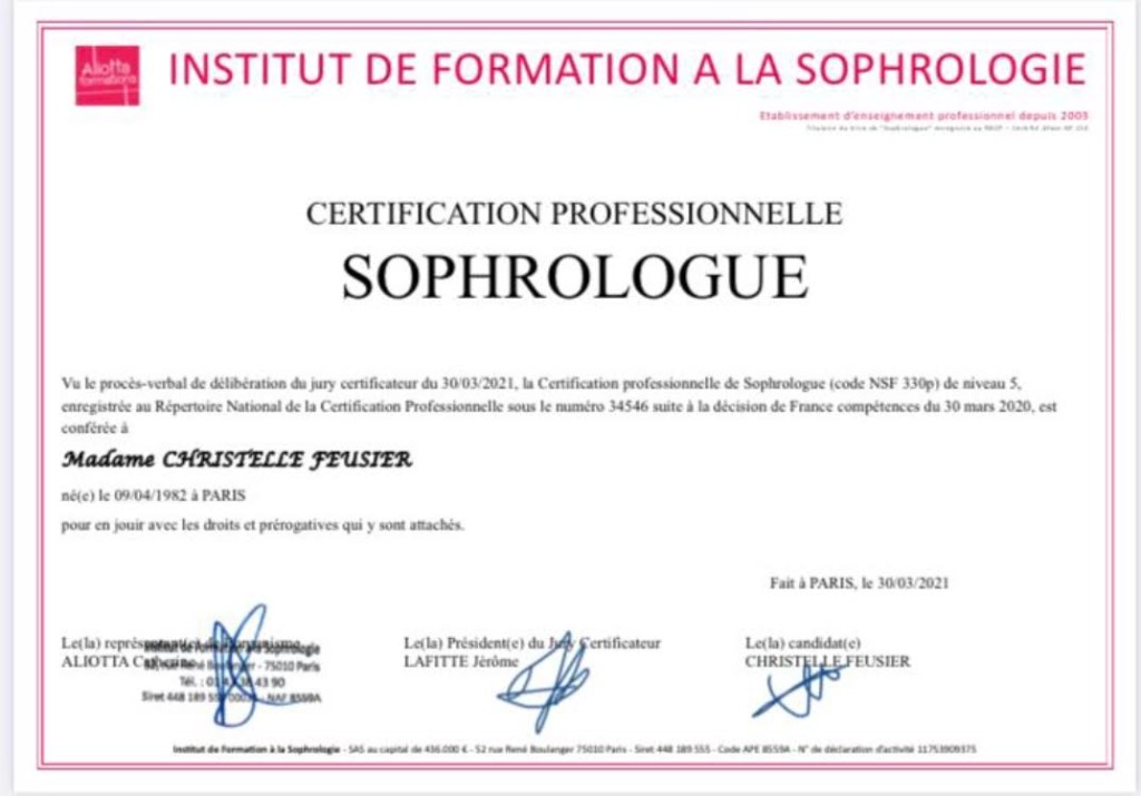 photo diplome Christelle FEUSIER 